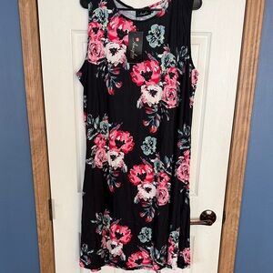 Elegant Black Floral Midi Dress